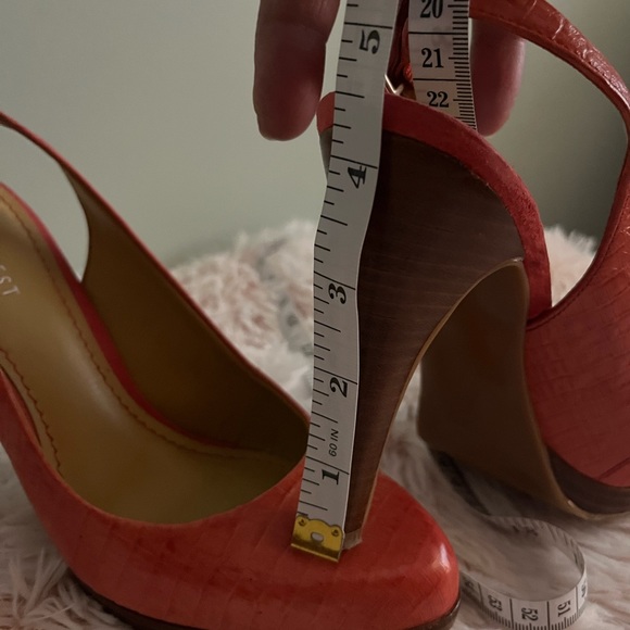 Nine West shoes. Coral color. Open heel, adjustable strap. Worn only 3 times. - Picture 2 of 4